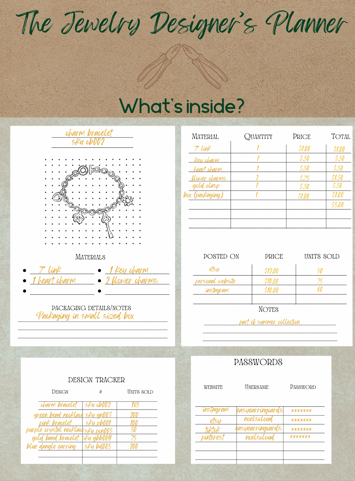 The Jewelry Designer's Planner (Purse Size)